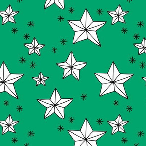 Origami decoration stars seasonal geometric december holiday holy night design green