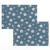 Origami decoration stars seasonal geometric december holiday holy night design blue