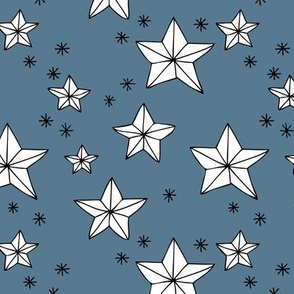 Origami decoration stars seasonal geometric december holiday holy night design blue