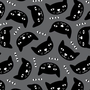 Kitty black cat cute cats fabric for halloween