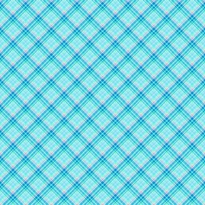 Small -  Pastel Diagonal Plaid in Pink and Blue
