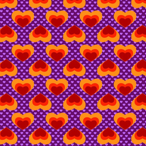 Red Beating Hearts on Purple by Cheerful Madness!!