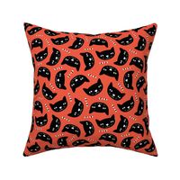 Kitty black orange cat cute cats fabric for halloween