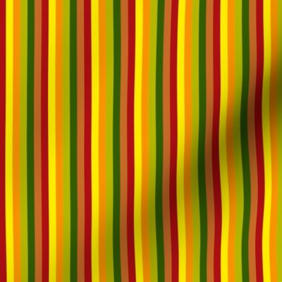 BN11 - Narrow Summer Romp Stripes in Red - Yellow - Green - Orange