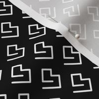 Geometric abstract maze scandinavian shape black and white