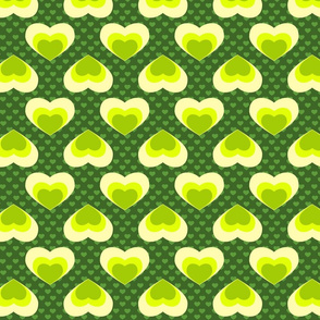 Chartreuse Green Beating Hearts by Cheerful Madness!!