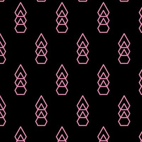 Triangles and diamonds abstract geometric designs scandinavian black pink