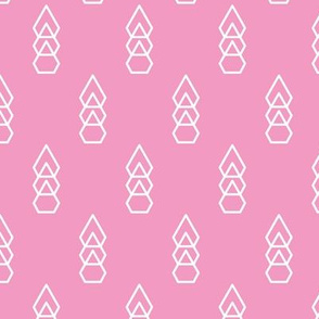 Triangles and diamonds abstract geometric designs scandinavian pink