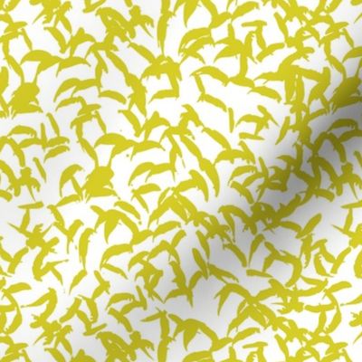 Trendy Scandinavian art abstract brush strokes and raw lines and spots mustard yellow and white