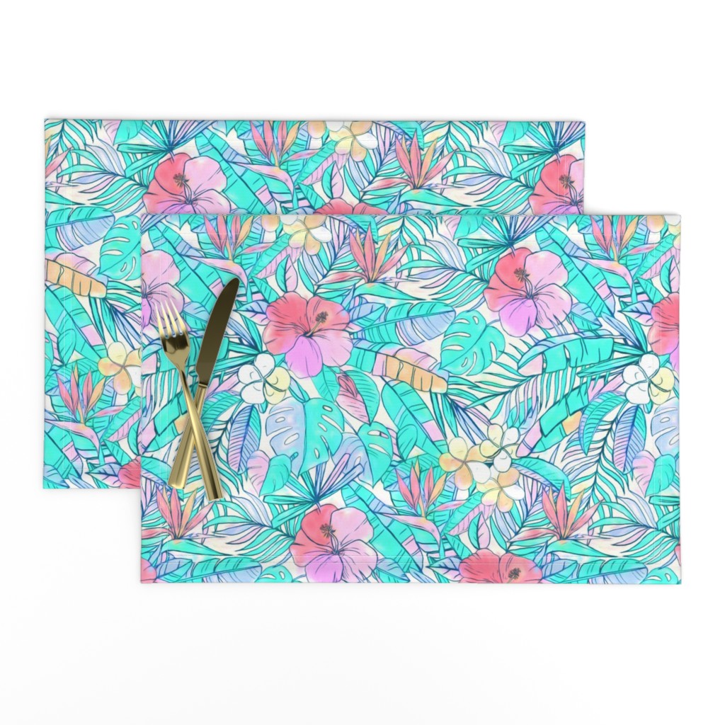 Pretty Pastel Hawaiian Hibiscus Print