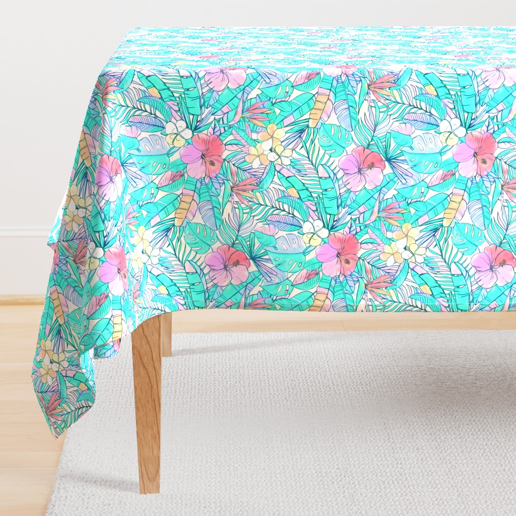 Pretty Pastel Hawaiian Hibiscus Print