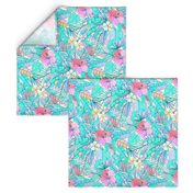 Pretty Pastel Hawaiian Hibiscus Print