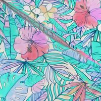 Pretty Pastel Hawaiian Hibiscus Print