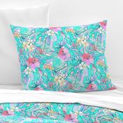 Pretty Pastel Hawaiian Hibiscus Print