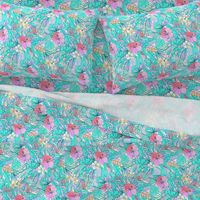 Pretty Pastel Hawaiian Hibiscus Print