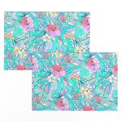 Pretty Pastel Hawaiian Hibiscus Print