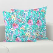 Pretty Pastel Hawaiian Hibiscus Print