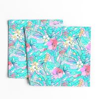 Pretty Pastel Hawaiian Hibiscus Print