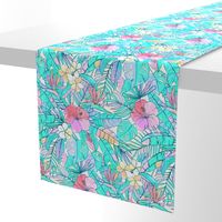 Pretty Pastel Hawaiian Hibiscus Print