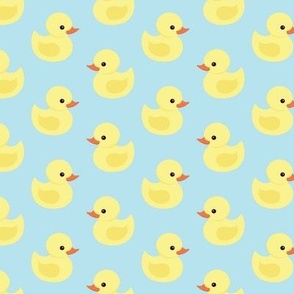 Rubber Duckies on Baby Blue