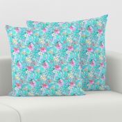 Tiny Pretty Pastel Hawaiian Hibiscus Print