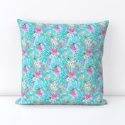 Tiny Pretty Pastel Hawaiian Hibiscus Print