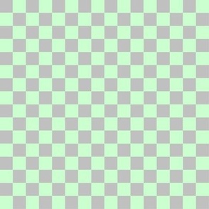 1/2" 1950s Green Grey Check Gingham