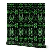 Lush Leafy Tropical on Deep Black