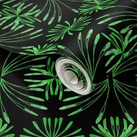 Lush Leafy Tropical on Deep Black