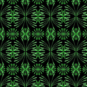 Lush Leafy Tropical on Deep Black