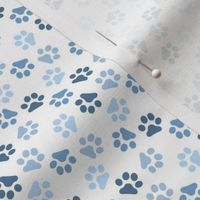 Dog Paws Blue Small Print