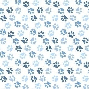 Dog Paws Blue Small Print