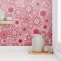 Ceramic Flowers Gradient Wallpaper (Tomato)