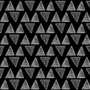 White Triangles on Black - Small