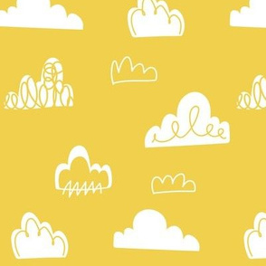 Doodle Clouds - Yellow