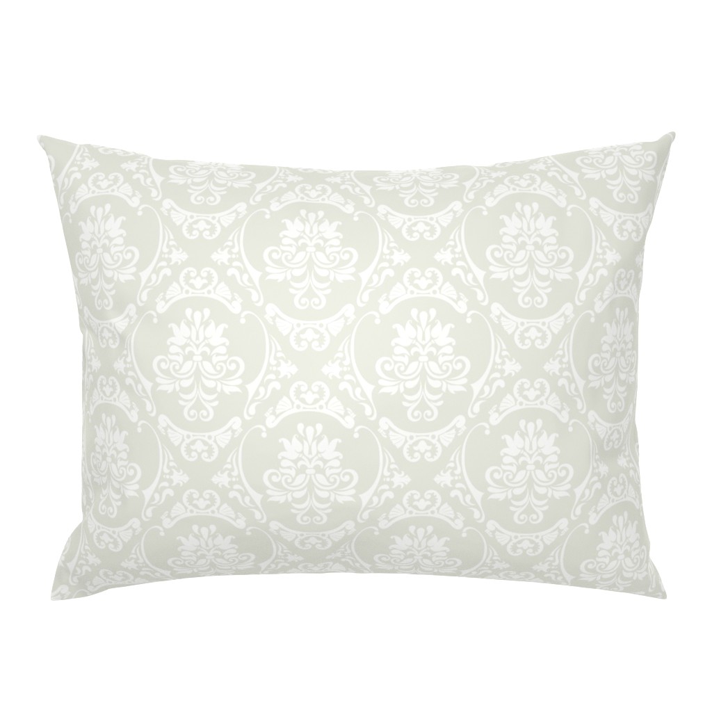 Damask // Light Grey, Snow Drift 