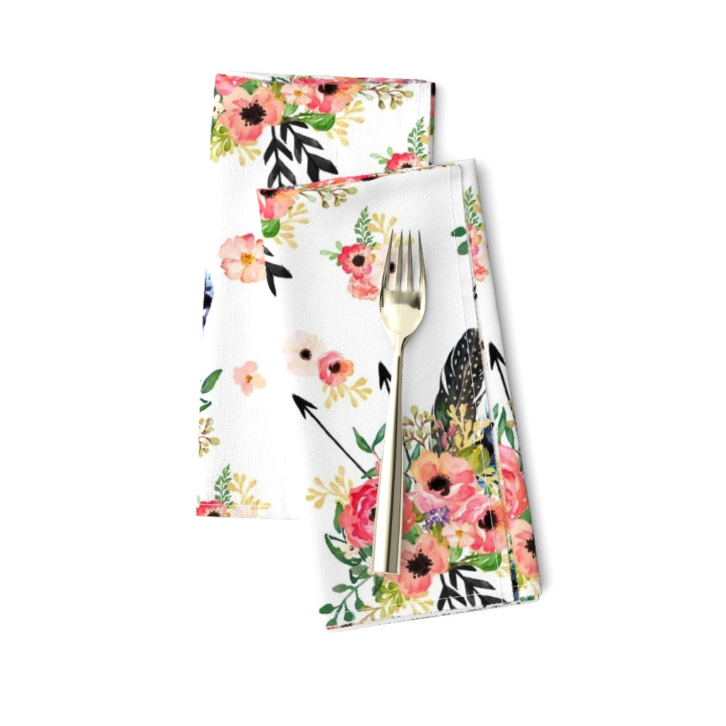 Boho Floral Dreams with Arrows - WHITE