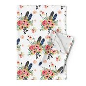 Boho Floral Dreams with Arrows - WHITE