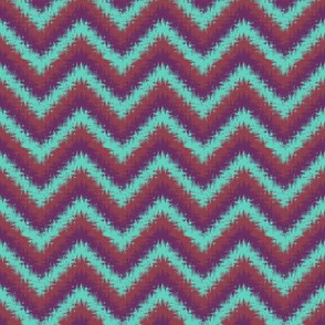 AWK3 - Small - Digital Bargello Zigzag in Turquoise - Burgundy - Purple