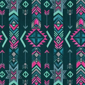 Ethnic Arrow - Cyan / Magenta