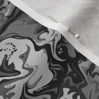 BN1 - MED -  Abstract Marbled Mystery in Monochromatic Grey 