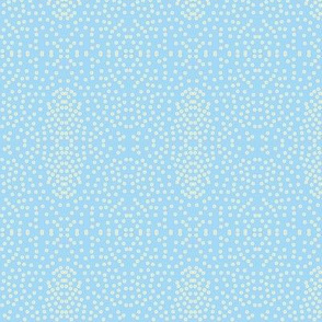 Pewter Pin Dot Patterns on Blue Hyacinth