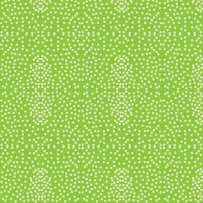 Pewter Pin Dot Patterns on Spring Green