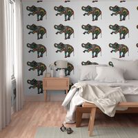 asian elephant tea towel