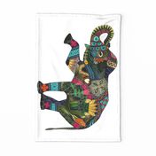 asian elephant tea towel