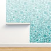 Ceramic Flowers Gradient Wallpaper (Atoll)