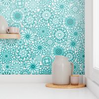 Ceramic Flowers Gradient Wallpaper (Atoll)