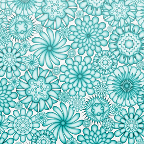 Ceramic Flowers Gradient Wallpaper (Atoll)