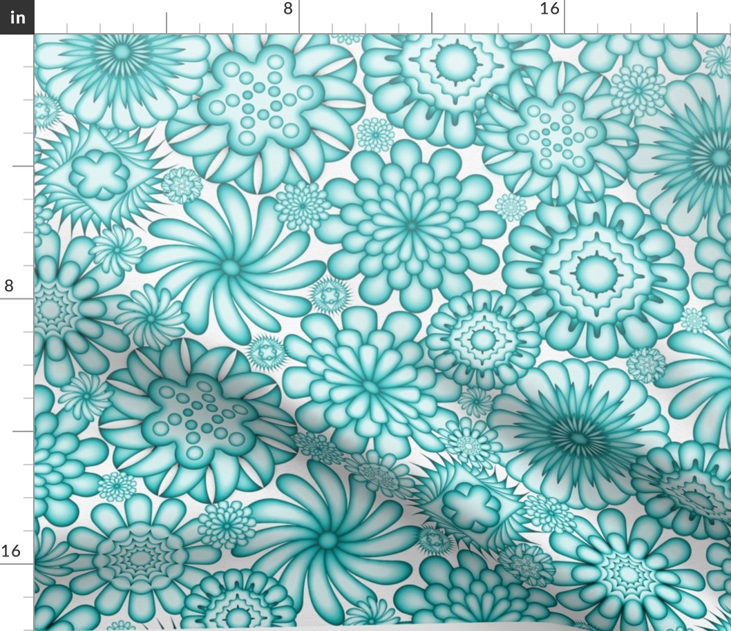 Ceramic Flowers Gradient Wallpaper (Atoll)