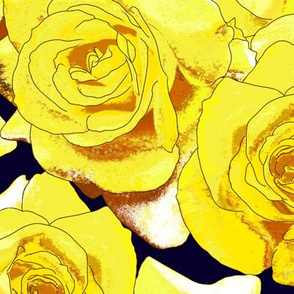 Zonte_Yellow_Roses_on_dk_navy